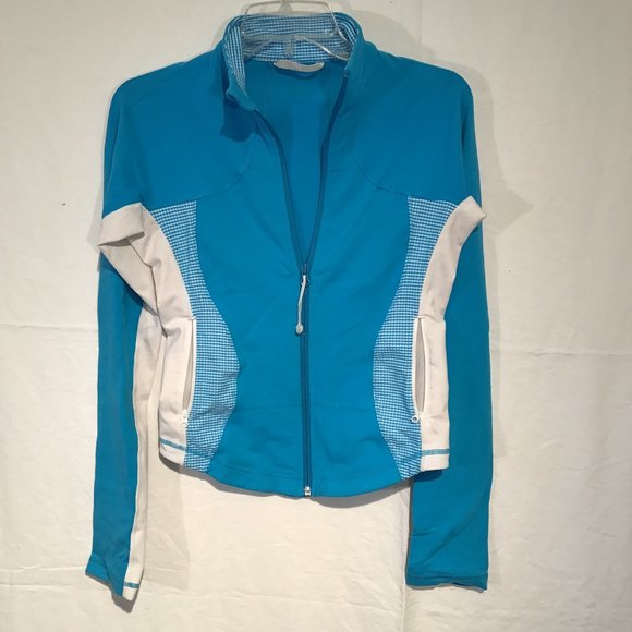 Lululemon Blue & White Gingham Shape Up Jacket Size 6 - Picture 7 of 8